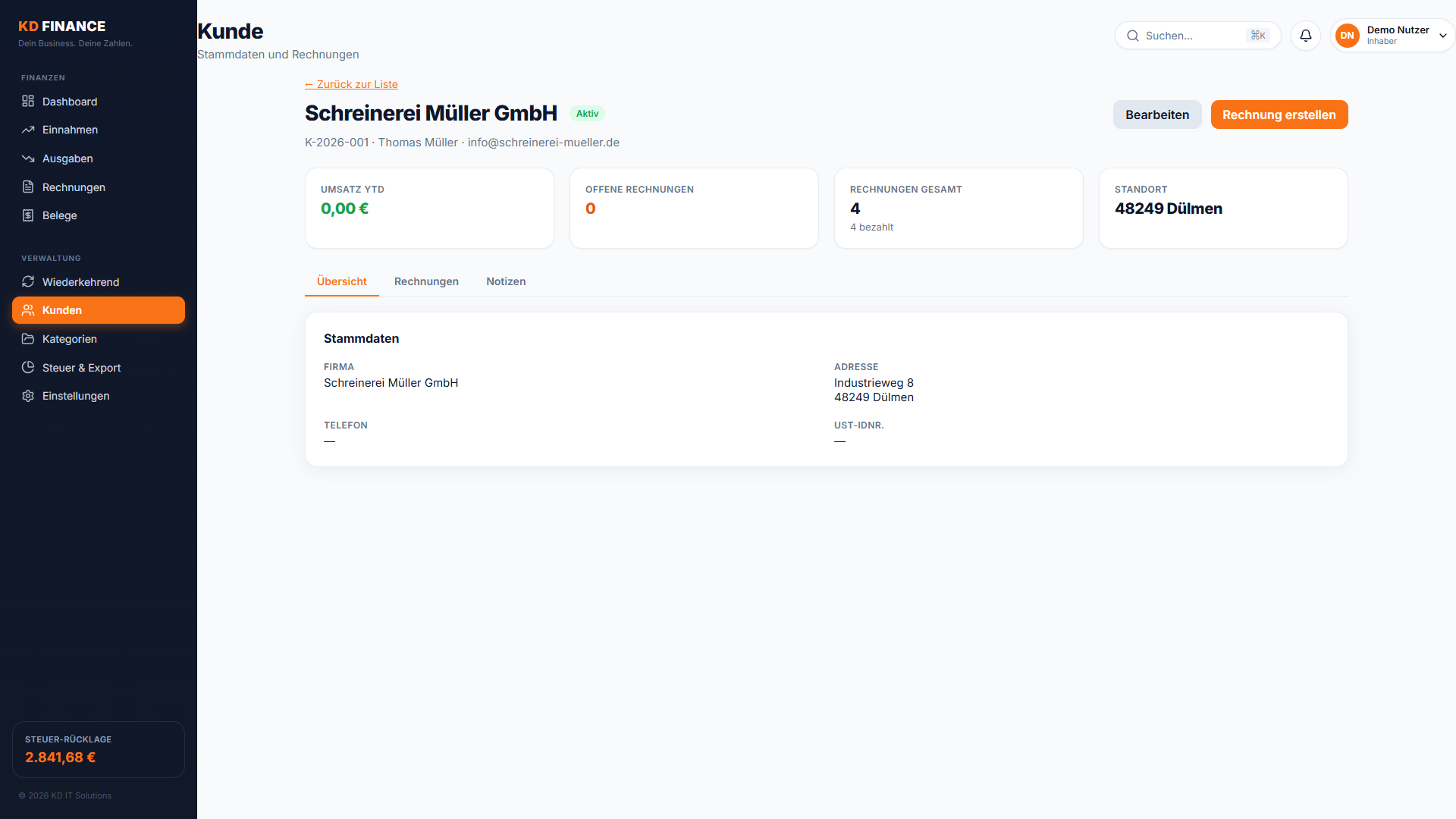 KD-Finance: Kundendetail